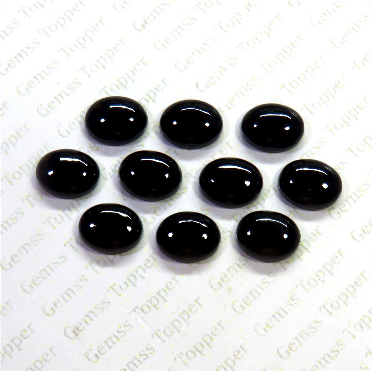 Black Onyx 8x10 mm Oval Cabochon